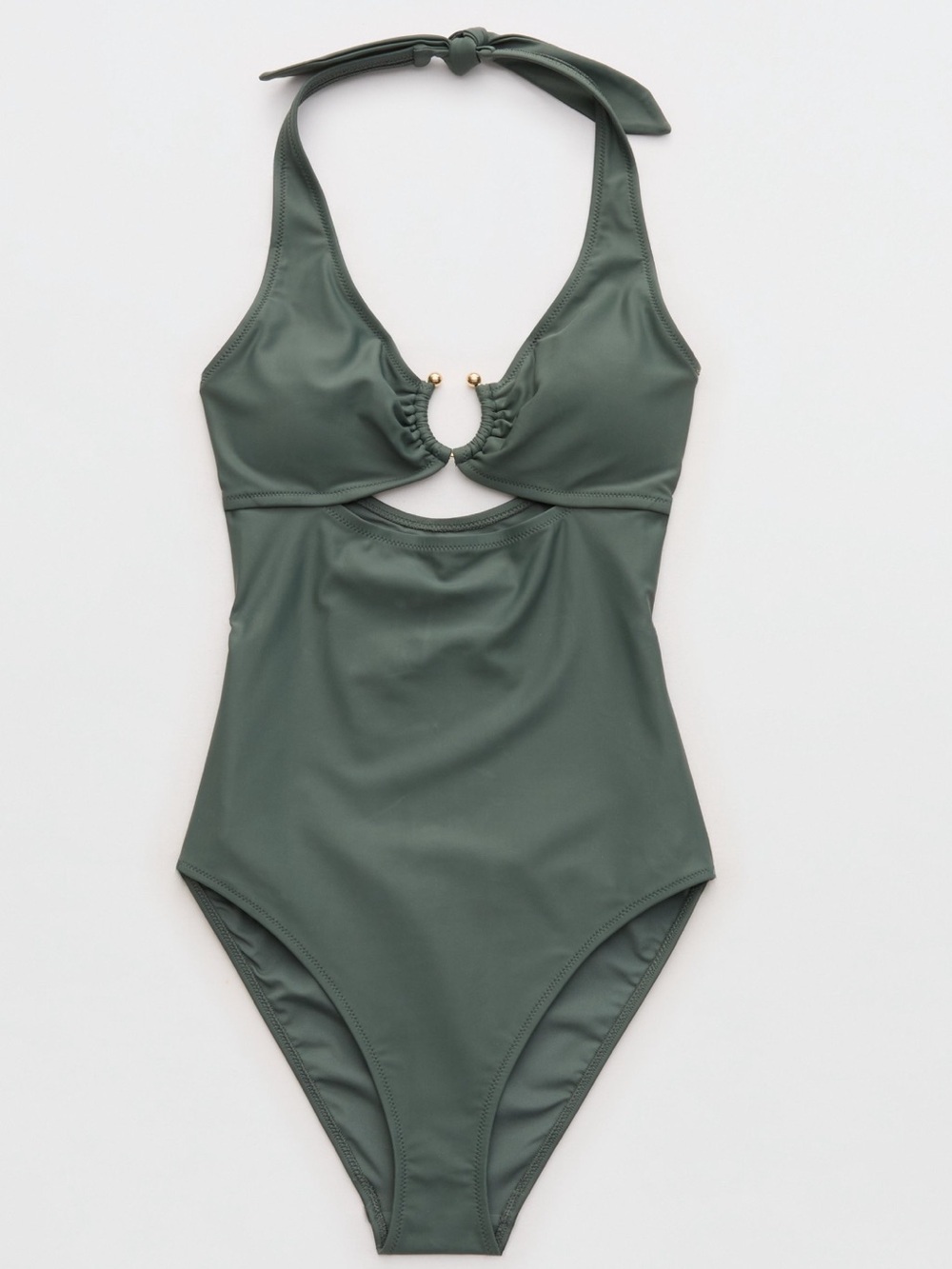 [Aerie] NWT Horseshoe Ring Halter Full Coverage One Piece Swimsuit